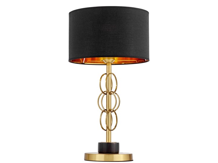 GLAMOUR LAMPA NOCNA CZARNO-MOSIĘŻNA AZZARIA Lampa z abażurem Wysokość 56 cm Metal Kategoria Lampy stołowe Mosiądz Tkanina Funkcje Brak dodatkowych funkcji