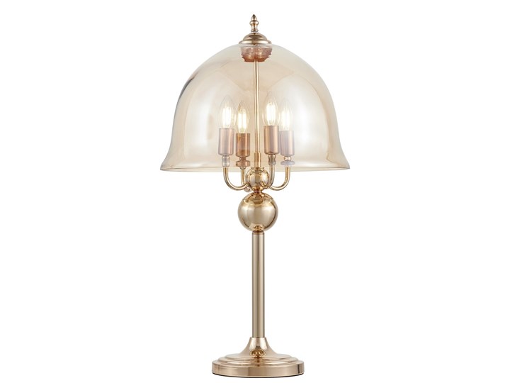 NOWOCZESNA LAMPA NOCNA SREBRNA BOLEO W4 Szkło Lampa z kloszem Metal Chrom Wysokość 70 cm Kolor Przezroczysty