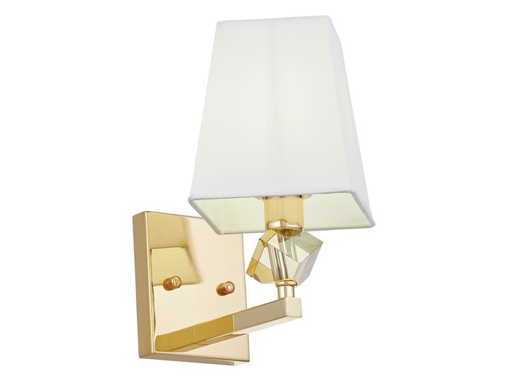 LAMPA ŚCIENNA KINKIET ZŁOTO-BIAŁY MONTERO W1 Kinkiet dekoracyjny Kinkiet z abażurem Kinkiet z kloszem Metal Kryształ Tkanina Styl Glamour