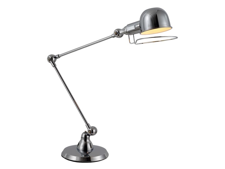 LAMPA BIURKOWA CHROMOWANA GLORIA W2 Lampa z abażurem Metal Wysokość 70 cm Lampa z kloszem Styl Industrialny