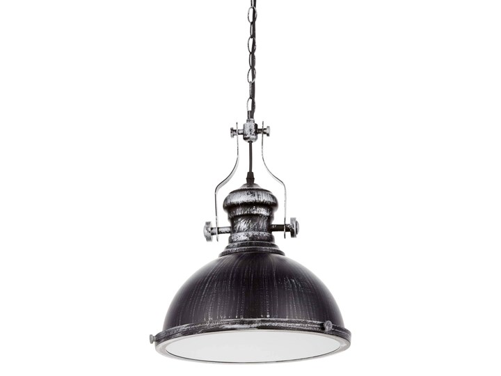 LAMPA WISZĄCA INDUSTRIALNA DUŻA STARE SREBRO ELIGIO W1 Metal Styl Industrialny Lampa z abażurem Szkło Lampa z kloszem Pomieszczenie Salon