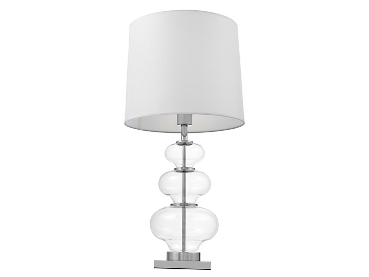 LAMPA NOCNA GLAMOUR BIAŁA BRISTON Kolor Biały Metal Tkanina Wysokość 71 cm Lampa z kloszem Lampa z abażurem Szkło Funkcje Brak dodatkowych funkcji