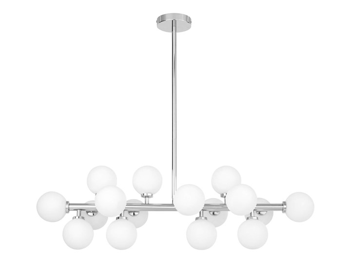 LAMPA WISZĄCA SUFITOWA NOWOCZESNA CHROM PETRICA W16 LUMINA DECO Metal Lampa z abażurem Ilość źródeł światła 16 źródeł Lampa z kloszem Szkło Kolor Biały