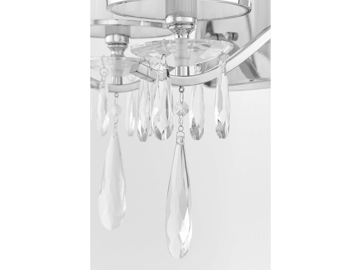 LAMPA ŚCIENNA KINKIET KRYSZTAŁOWY BIAŁY ALESSIA W2 LUMINA DECO Szkło Kinkiet z abażurem Kinkiet dekoracyjny Tkanina Kinkiet z kloszem Metal Styl Glamour