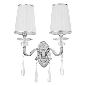 LAMPA ŚCIENNA KINKIET KRYSZTAŁOWY BIAŁY FEDERRICA W2 LUMINA DECO