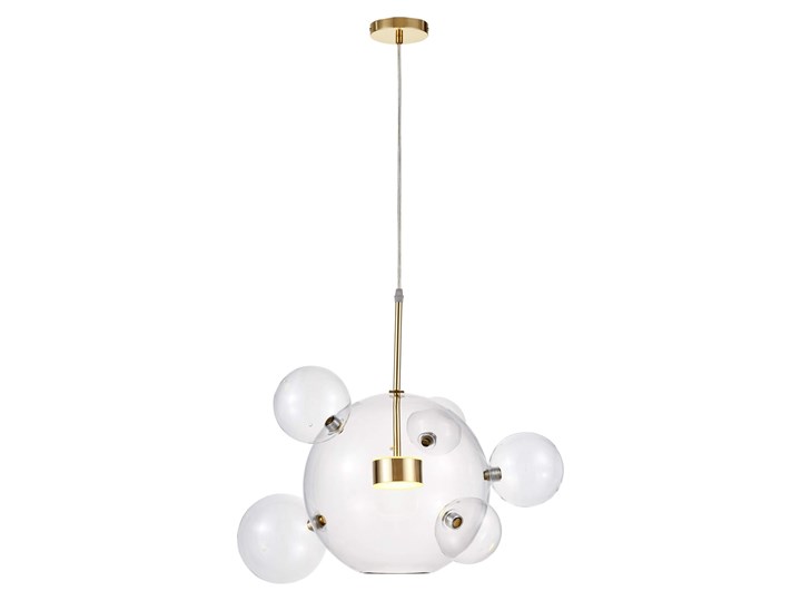 NOWOCZESNA LAMPA WISZĄCA ZŁOTA NERONI W6 LUMINA DECO Szkło Metal Ilość źródeł światła 1 źródło Lampa z kloszem Styl Nowoczesny