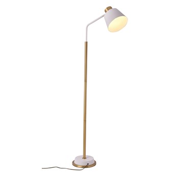 LAMPA STOJĄCA PODŁOGOWA MOSIĘŻNA ARDINI BIAŁA LUMINA DECO