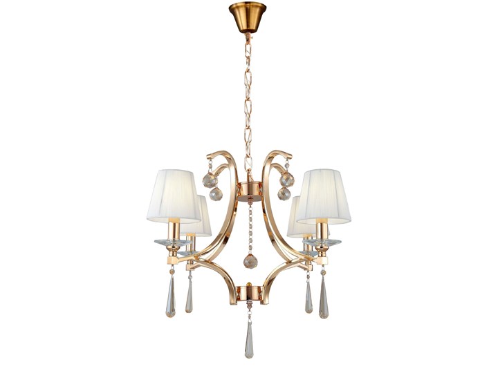 ŻYRANDOL LAMPA WISZĄCA KRYSZTAŁOWA ZŁOTA VENISIA W4 LUMINA DECO Ilość źródeł światła 4 źródła Metal Lampa z abażurem Tkanina Kategoria Lampy wiszące