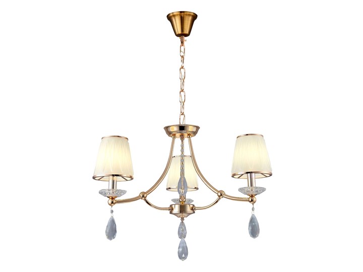 ŻYRANDOL LAMPA WISZĄCA KRYSZTAŁOWA ZŁOTY DOMINNI W3 LUMINA DECO Lampa z kloszem Szkło Metal Lampa z abażurem Lampa z kryształkami Pomieszczenie Salon