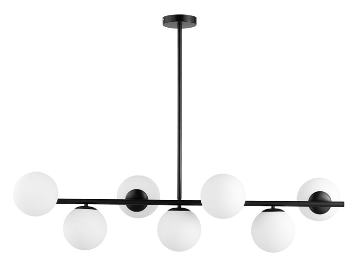 LAMPA WISZĄCA SUFITOWA NOWOCZESNA CZARNA FREDICA W7 LUMINA DECO Lampa z abażurem Metal Lampa z kloszem Szkło Ilość źródeł światła 7 źródeł