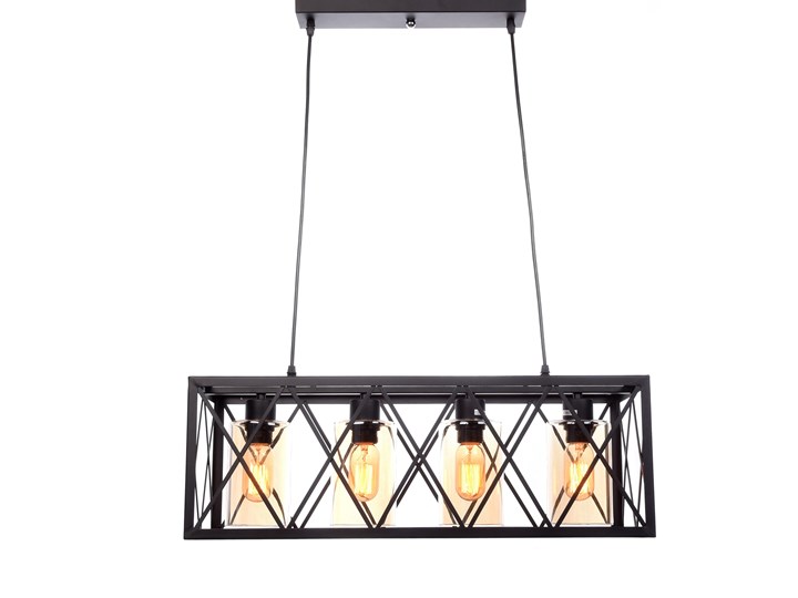 LAMPA WISZĄCA LOFT CZARNA NORTIS LUMINA DECO Szkło Lampa z abażurem Lampa z kloszem Metal Ilość źródeł światła 4 źródła