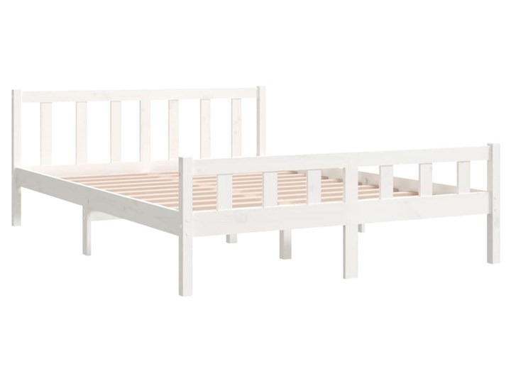 vidaXL Rama łóżka, biała, lite drewno, 120 x 200 cm Łóżko drewniane Kolor Biały Styl Rustykalny