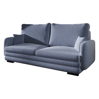 SELSEY Sofa trzyosobowa Lincino granatowa w tkaninie łatwoczyszczącej
