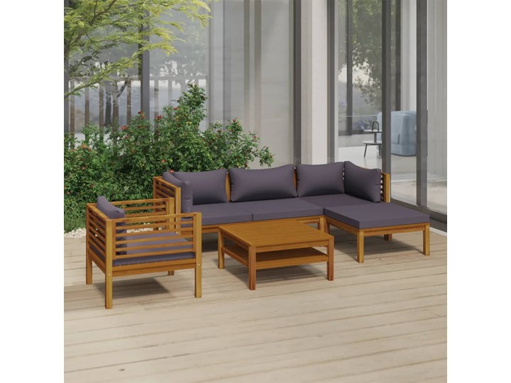 vidaXL 6-cz. zestaw wypoczynkowy do ogrodu, z poduszkami, akacjowy Drewno Zestawy kawowe Zawartość zestawu Fotele Zestawy modułowe Zestawy wypoczynkowe Zawartość zestawu Stolik