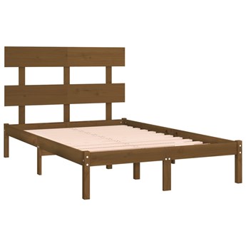vidaXL Rama łóżka, miodowy brąz, lite drewno, 120x190 cm, 4FT,podwójna