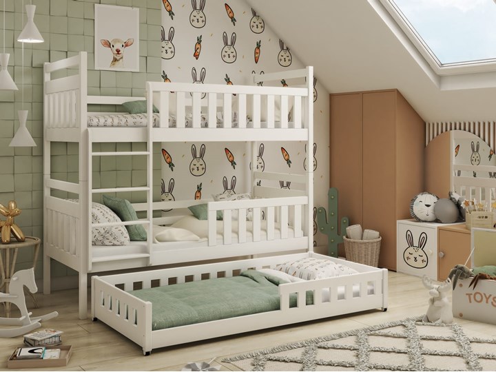 Łóżko piętrowe TED Lano Meble Kolor Biały Kategoria Łóżka dla dzieci