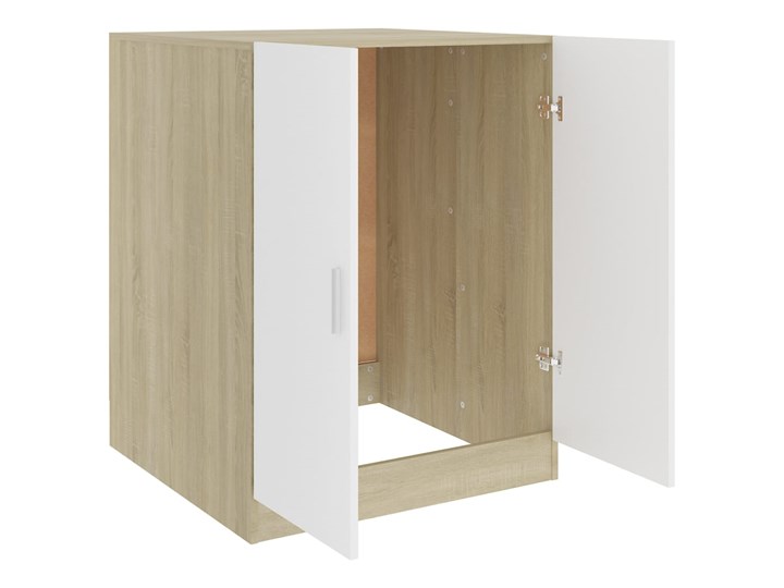 vidaXL Szafka na pralkę, biel i dąb sonoma, 71x71,5x91,5 cm Drewno Pionowe Płyta stolarska Płyta MDF Stojące Szafka nad pralkę Kolor Beżowy