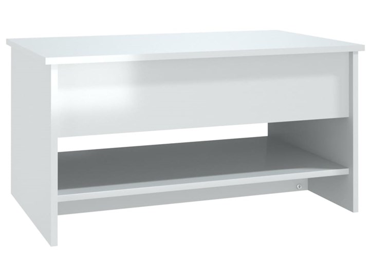 vidaXL Stolik kawowy, biały o wysokim połysku, 80x50x40 cm Wysokość 50 cm Długość 80 cm Szerokość 50 cm Drewno Funkcje Z regulacją wysokości