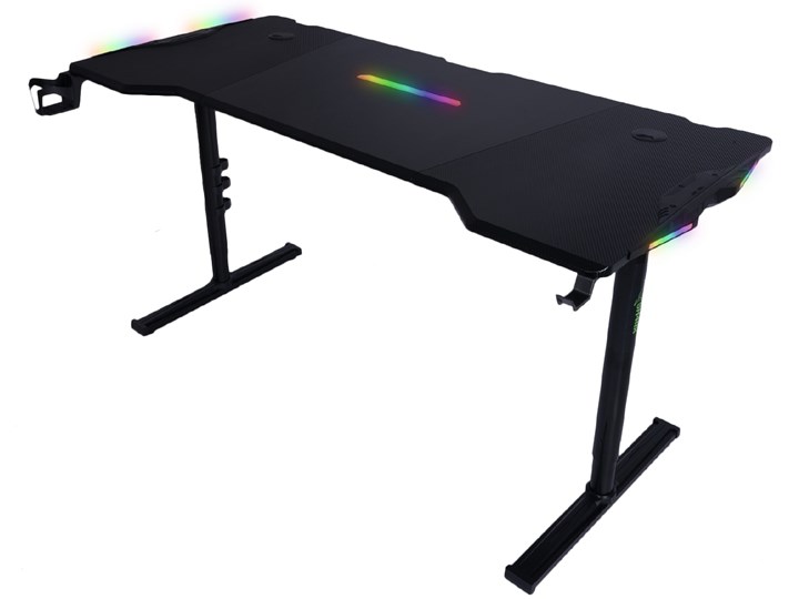Biurko gamingowe z regulacją wysokości Trophy Głębokość 70 cm Biurko z nadstawką Płyta MDF Metal Biurko regulowane Szerokość 150 cm Styl Nowoczesny