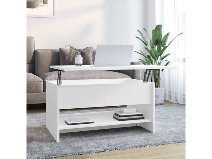 vidaXL Stolik kawowy, biały, 80x50x40 cm, materiał drewnopochodny Wysokość 50 cm Długość 80 cm Szerokość 50 cm Styl Nowoczesny