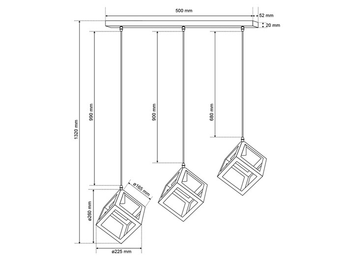 Lampa wisząca FERRUM SORO 3xE27 żelazna czarna matowa EDO777191 EDO Lampa inspirowana Stal Szkło Tkanina Styl Nowoczesny Lampa z kloszem Metal Ilość źródeł światła 3 źródła