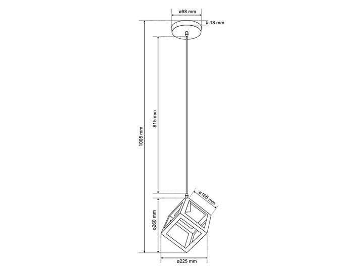 Lampa wisząca FERRUM Black SQ E27 żelazna czarna matowa EDO777176 EDO Szkło Pomieszczenie Kuchnia Stal Metal Tkanina Lampa inspirowana Pomieszczenie Salon