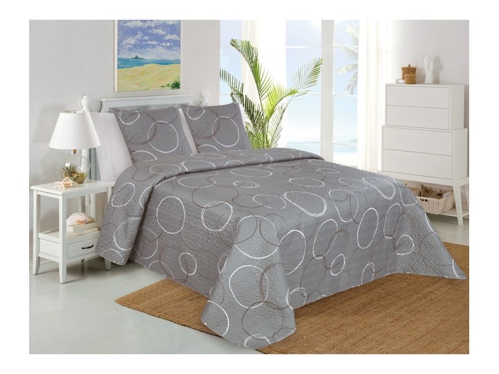 Narzuta na łóżko z poszewką na poduszkę My House Mandala, 140x220 cm Poliester Kategoria Narzuty Kolor Szary