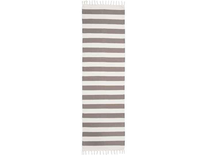 Beżowo-szary ręcznie tkany bawełniany chodnik Westwing Collection Blocker, 70 x 250 cm