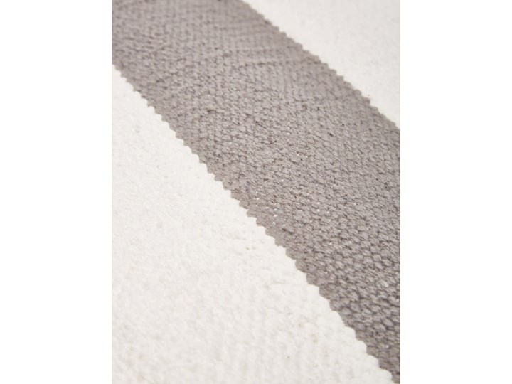 Beżowo-szary ręcznie tkany bawełniany chodnik Westwing Collection Blocker, 70 x 250 cm 70x250 cm Chodniki Bawełna Dywany Prostokątny Wzór Paski