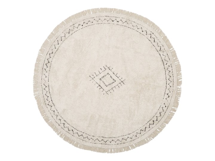 Beżowy ręcznie tkany bawełniany dywan Westwing Collection Fionn, ø 150 cm 150x150 cm Bawełna Dywany Okrągły Pomieszczenie Sypialnia