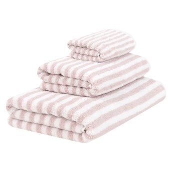 Zestaw 3 biało-różowych bawełnianych ręczników mjukis. Viola