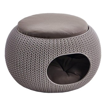 Brązowe plastikowe legowisko dla kota Curver Knit Home
