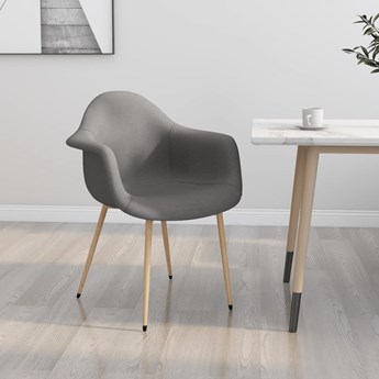 vidaXL Krzesło stołowe, jasnoszare, tapicerowane tkaniną