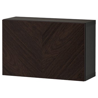 IKEA BESTÅ Kombinacja szafek ściennych, Czarnybrąz Hedeviken/ciemnobrązowy bejcowana okleina dębowa, 60x22x38 cm