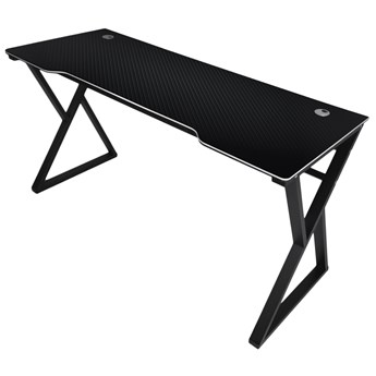 Czarne biurko gamingowe z karbonowym blatem XDouble