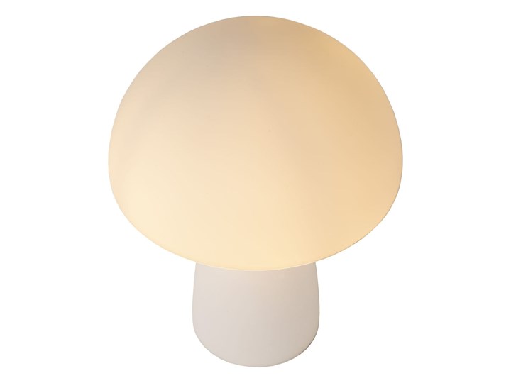Klimatyczna szklana lampa nocna Fungo biała Styl Nowoczesny Szkło Lampa biurkowa Wysokość 28 cm Stal Pomieszczenie Salon
