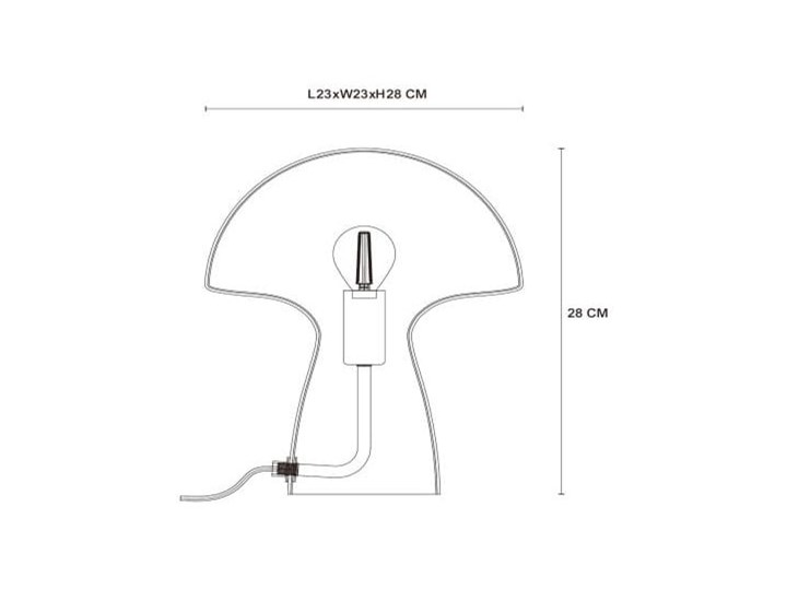 Klimatyczna szklana lampa nocna Fungo biała Szkło Stal Wysokość 28 cm Lampa biurkowa Pomieszczenie Salon