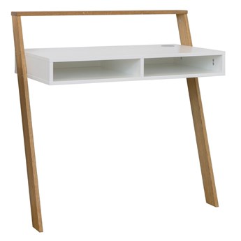 Białe biurko z drewna dębowego Tenzo Memo