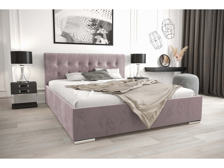 Łóżko tapicerowane 140x200  MISTRAL z pojemnikiem na pościel kolor do wyboru Tkanina Drewno Metal Kolor