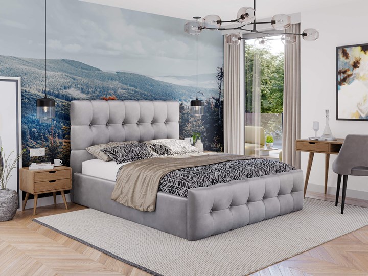 Łóżko tapicerowane 140X200 BERLIN kolor do wyboru Tkanina Kategoria Łóżka do sypialni Styl Nowoczesny