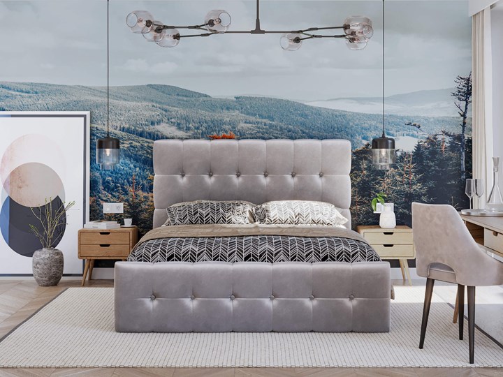 Łóżko tapicerowane 140X200 BERLIN kolor do wyboru Styl Nowoczesny Tkanina Kategoria Łóżka do sypialni