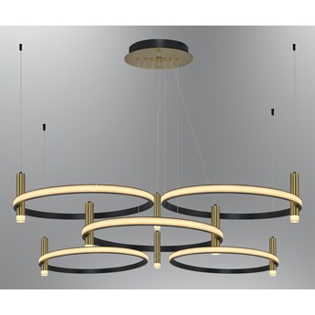 Nowoczesna lampa wisząca ring czarny-patyna 5703-5A OZCAN SALON JADALNIA RESTAURACJA
