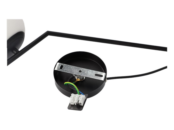Lampa wisząca PELOTA BLACK E27 czarny biały EDO777102 EDO Tkanina Metal Pomieszczenie Sypialnia Lampa inspirowana Szkło Stal Lampa z kloszem Pomieszczenie Salon