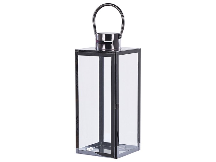 Beliani Lampion dekoracyjny czarny metalowy 40 cm ozdobna latarnia na świecę