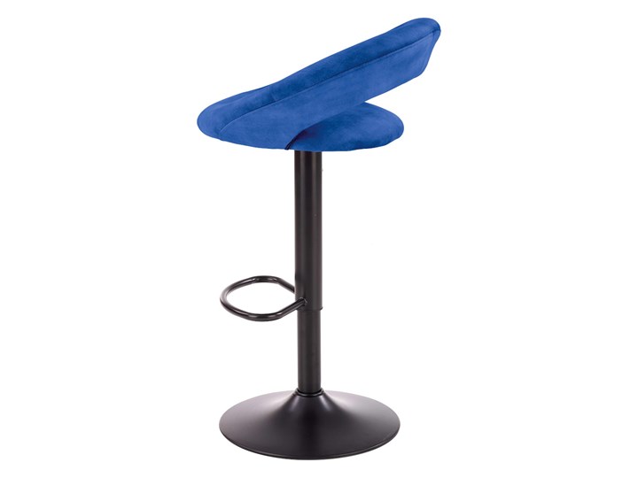 Niebieski nowoczesny hoker - Ardala Pomieszczenie Kuchnia Wysokość 80 cm Szerokość 53 cm Welur Głębokość 49 cm Metal Wysokość 100 cm Tkanina Pomieszczenie Biuro i pracownia