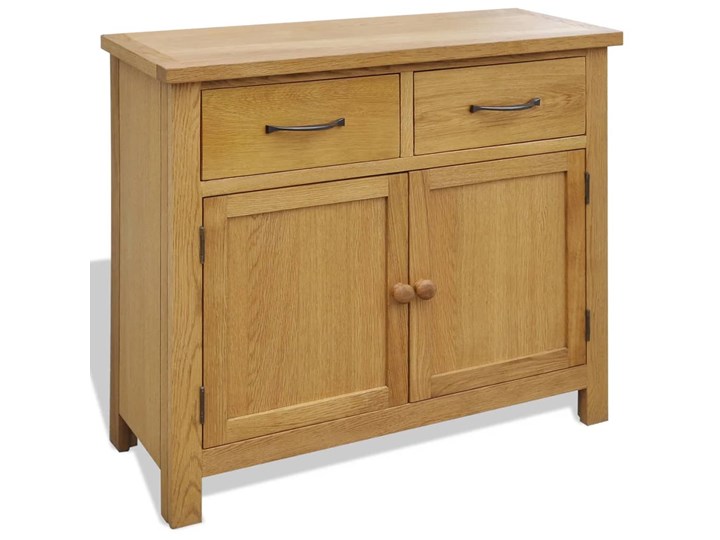 vidaXL Szafka, 90 x 33,5 x 83 cm, lite drewno dębowe Szerokość 90 cm Płyta MDF Stojące Płyta laminowana Kategoria Szafki i regały Głębokość 34 cm Pomieszczenie Przedpokój