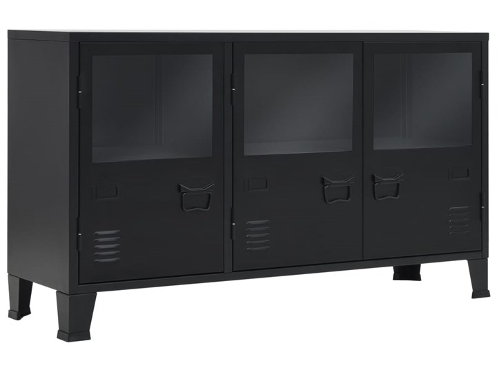 vidaXL Metalowa szafka w industrialnym stylu, 120 x 35 x 70 cm, czarna Głębokość 35 cm Pomieszczenie Sypialnia Z szafkami Szerokość 120 cm Kategoria Komody