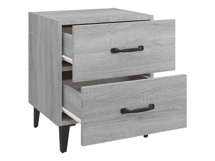 vidaXL Szafka nocna, szary dąb sonoma, 40x35x47,5 cm Nocne Głębokość 35 cm Szerokość 40 cm Na zdjęcia Wysokość 48 cm Drewno Styl Industrialny Metal Pomieszczenie Sypialnia