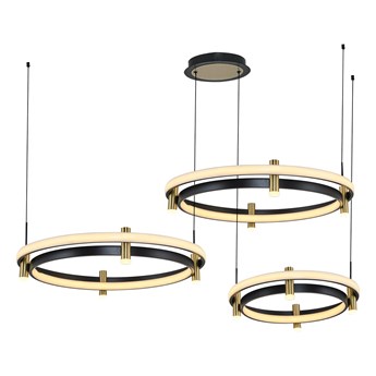 Nowoczesna lampa wisząca ring czarny-patyna 5704-3A OZCAN SALON JADALNIA RESTAURACJA