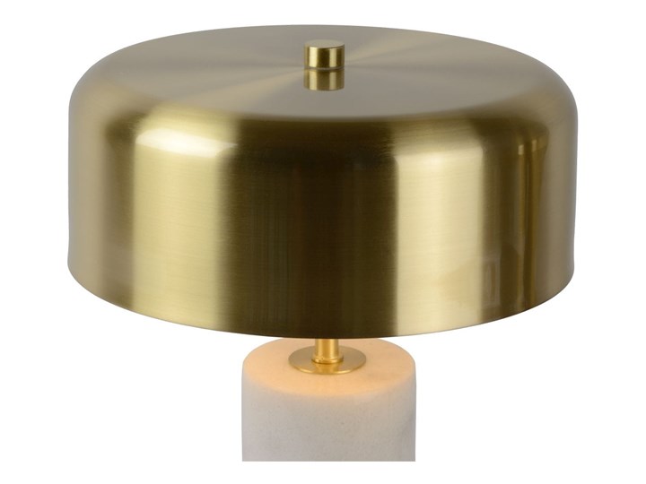 Elegancka lampa biurkowa Mirasol biały marmur Metal Wysokość 30 cm Lampa z kloszem Stal Kategoria Lampy stołowe